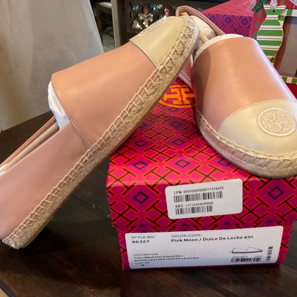 Tory Burch Color Block Espadrilles in Pink Moon/ Dulce de lechę , BNIB - Picture 3 of 5